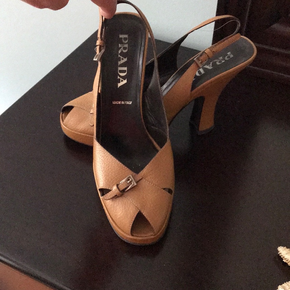 Prada vintage open toe  platform shoes